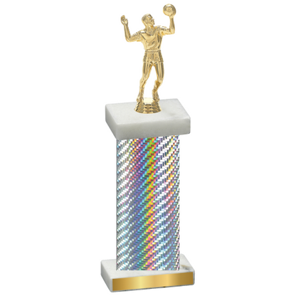 Single Silver Carbon Fiber Volleyball Trophy