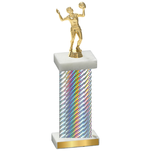 Single Silver Carbon Fiber Volleyball Trophy