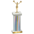 Single Silver Carbon Fiber Cheerleading Trophy