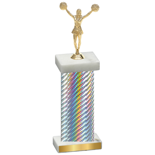 Single Silver Carbon Fiber Cheerleading Trophy