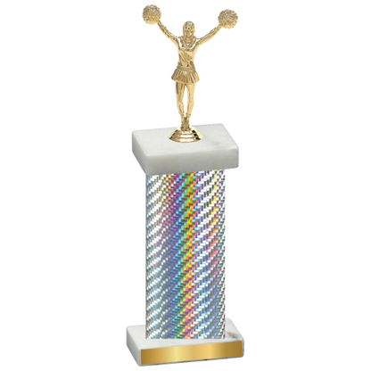 Single Silver Carbon Fiber Cheerleading Trophy