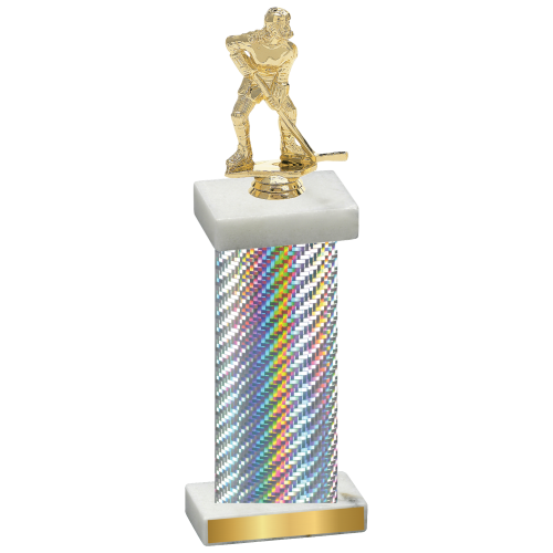 Single Silver Carbon Fiber Hockey Trophy