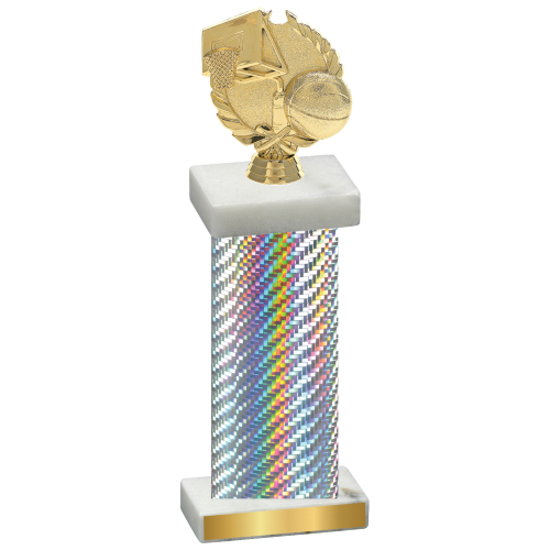 Single Silver Carbon Fiber Basketball Trophy