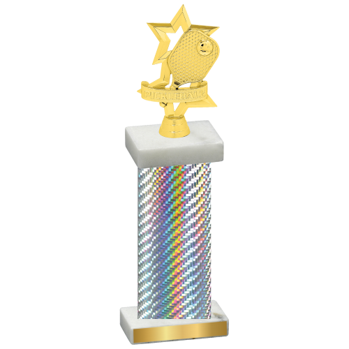 Single Silver Carbon Fiber Pickleball Trophy