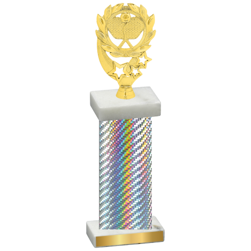 Single Silver Carbon Fiber Pickleball Trophy