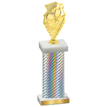 Single Silver Carbon Fiber Pickleball Trophy