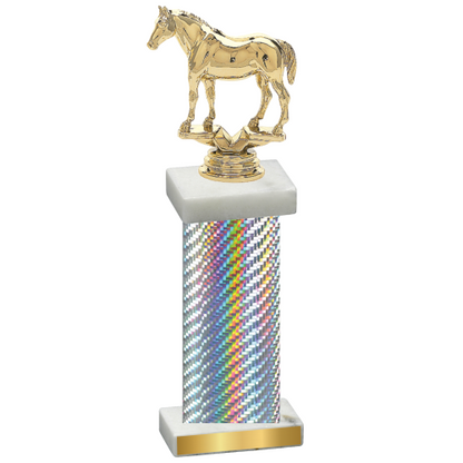 Single Silver Carbon Fiber Horses Trophy