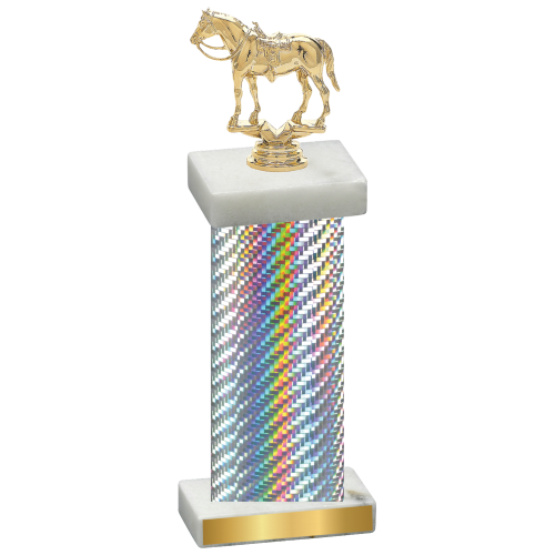 Single Silver Carbon Fiber Horses Trophy