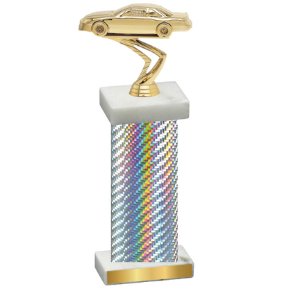 Single Silver Carbon Fiber Cars Trophy