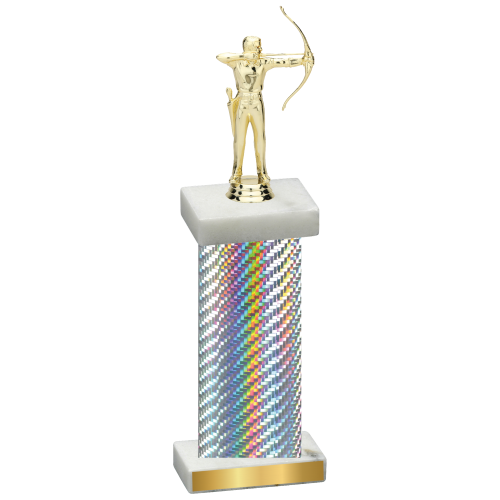 Single Silver Carbon Fiber Archery Trophy