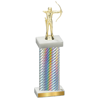 Single Silver Carbon Fiber Archery Trophy