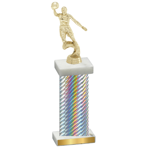 Single Silver Carbon Fiber Basketball Trophy