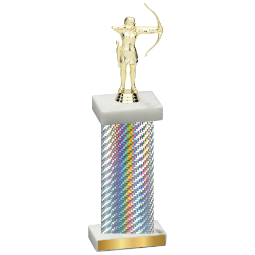 Single Silver Carbon Fiber Archery Trophy