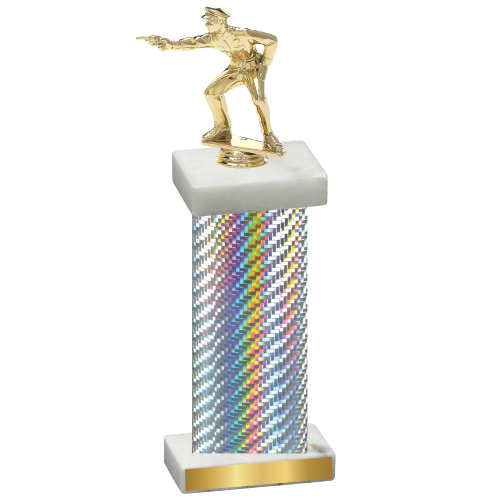 Single Silver Carbon Fiber Shooter Trophy