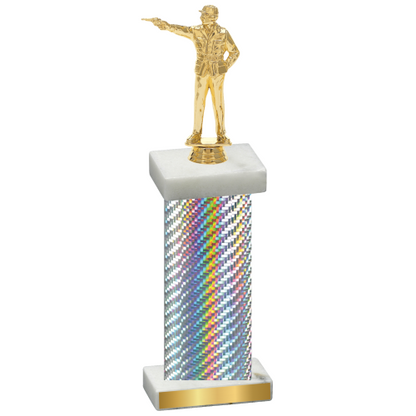 Single Silver Carbon Fiber Shooter Trophy