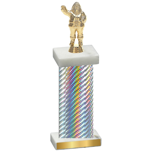 Single Silver Carbon Fiber Holiday Trophy