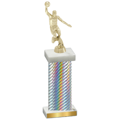 Single Silver Carbon Fiber Basketball Trophy