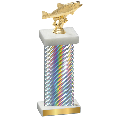 Single Silver Carbon Fiber Fishing Trophy