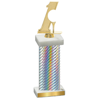 Single Silver Carbon Fiber Golf Trophy