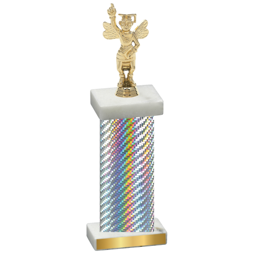 Single Silver Carbon Fiber Academics Trophy