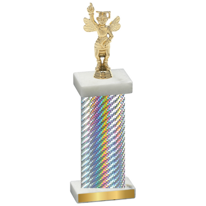 Single Silver Carbon Fiber Academics Trophy