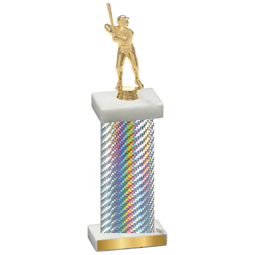 Single Silver Carbon Fiber Baseball Trophy