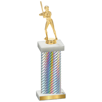 Single Silver Carbon Fiber Softball Trophy