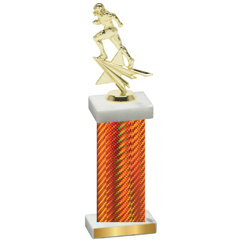 Single Orange Carbon Fiber Football Trophy