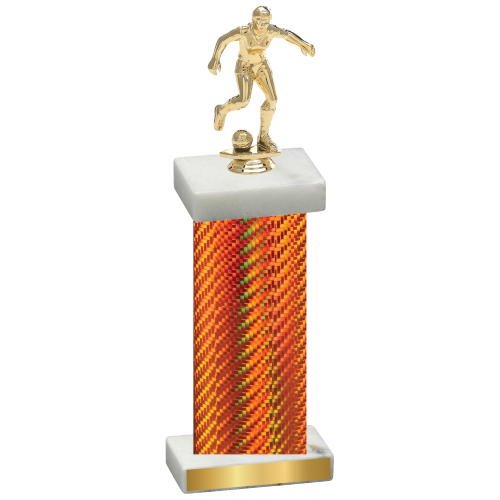 Single Orange Carbon Fiber Soccer Trophy