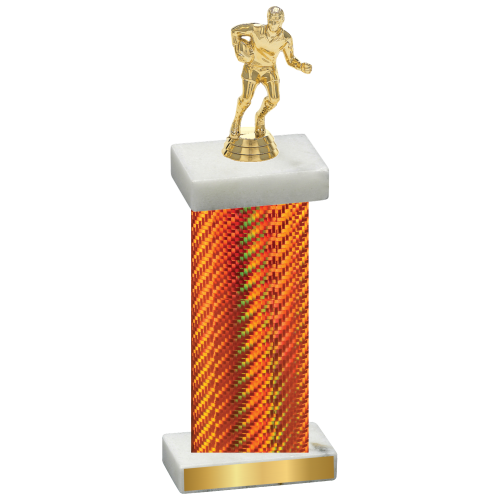 Single Orange Carbon Fiber Rugby Trophy