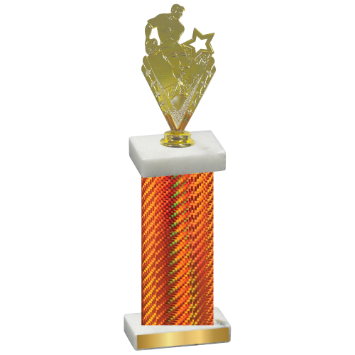 Single Orange Carbon Fiber Rugby Trophy