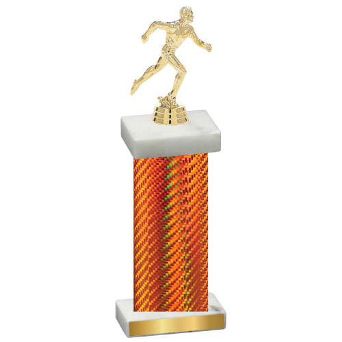 Single Orange Carbon Fiber Running Trophy