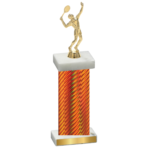 Single Orange Carbon Fiber Tennis Trophy