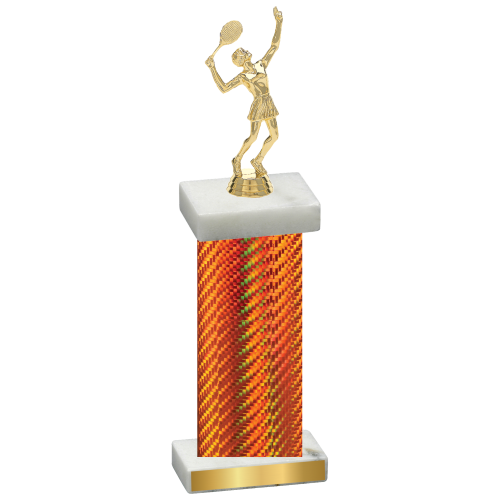 Single Orange Carbon Fiber Tennis Trophy