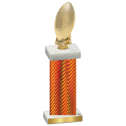 Single Orange Carbon Fiber Football Trophy