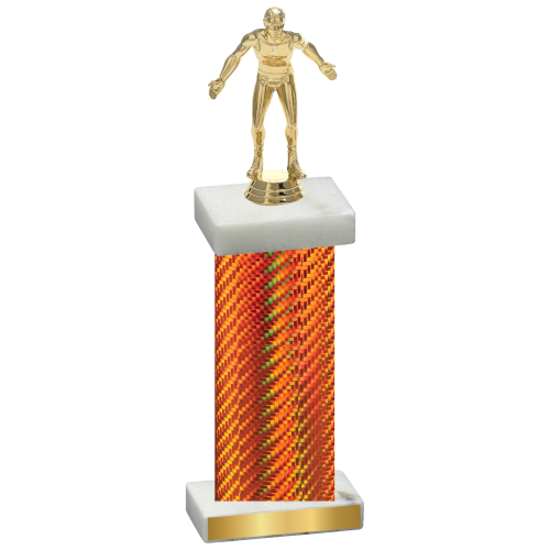 Single Orange Carbon Fiber Wrestling Trophy