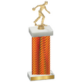 Single Orange Carbon Fiber Bowling Trophy