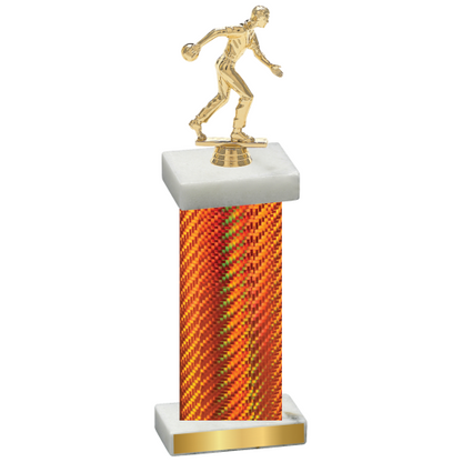 Single Orange Carbon Fiber Bowling Trophy