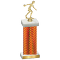 Single Orange Carbon Fiber Bowling Trophy