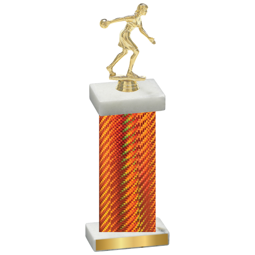 Single Orange Carbon Fiber Bowling Trophy