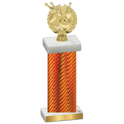 Single Orange Carbon Fiber Bowling Trophy