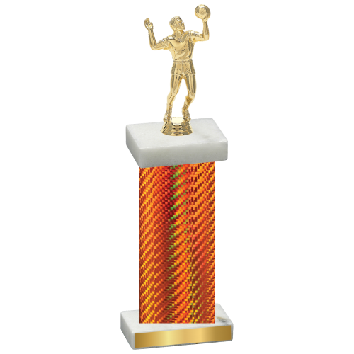 Single Orange Carbon Fiber Volleyball Trophy