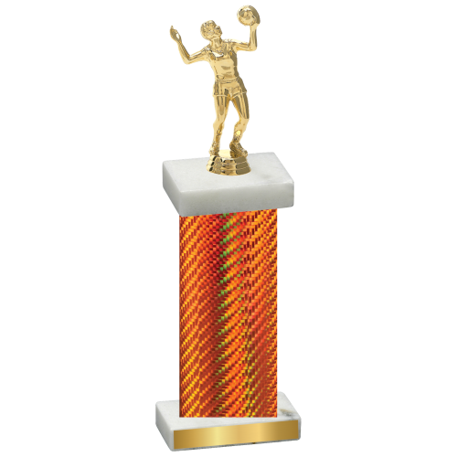 Single Orange Carbon Fiber Volleyball Trophy