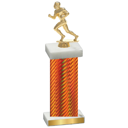 Single Orange Carbon Fiber Football Trophy