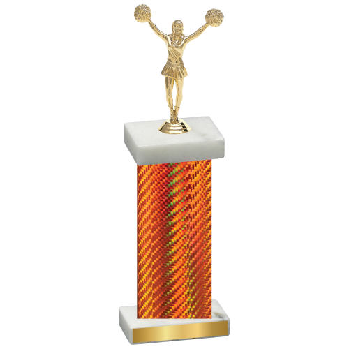 Single Orange Carbon Fiber Cheerleading Trophy