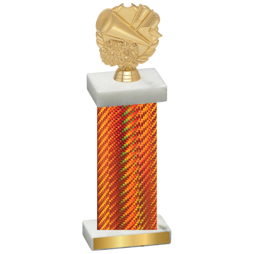 Single Orange Carbon Fiber Cheerleading Trophy