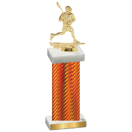 Single Orange Carbon Fiber Lacrosse Trophy