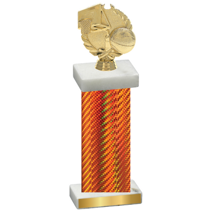 Single Orange Carbon Fiber Basketball Trophy