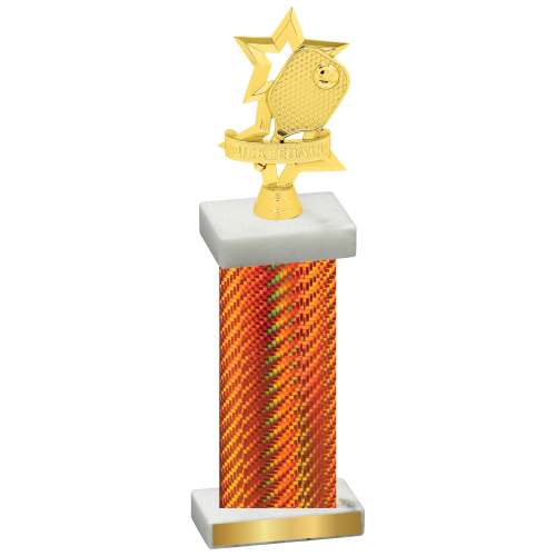 Single Orange Carbon Fiber Pickleball Trophy