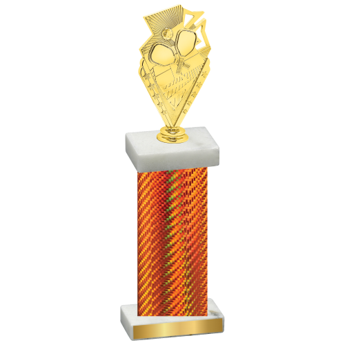 Single Orange Carbon Fiber Pickleball Trophy